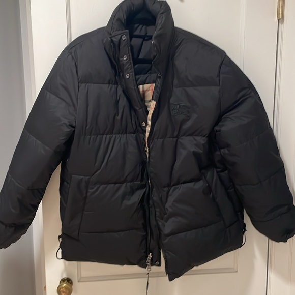 Reversible nova check down Burberry coat with black coat side & logo m nwt 2,300 - Picture 6 of 9